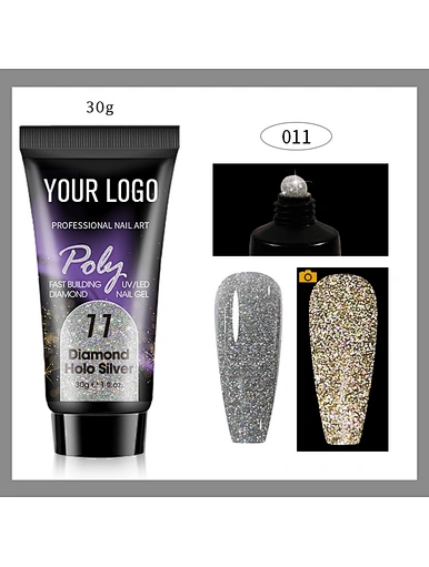 DIAMOND STYLE GLITTER COLOR POLY EXTENSION GEL
